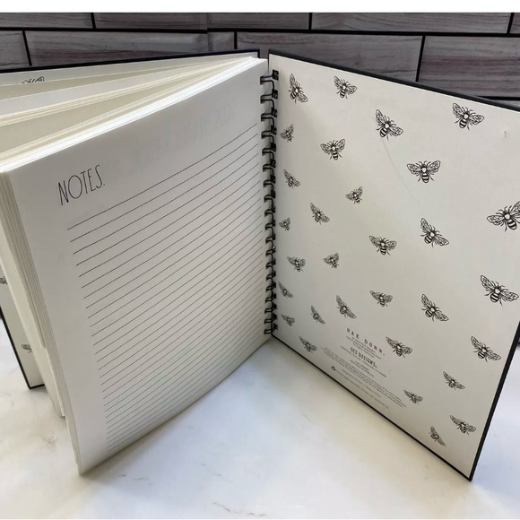 Rae Dunn 2025 Bees Planner Large Size Hard Cover Spiral 12-month Planner (Black) - Picture 6 of 6